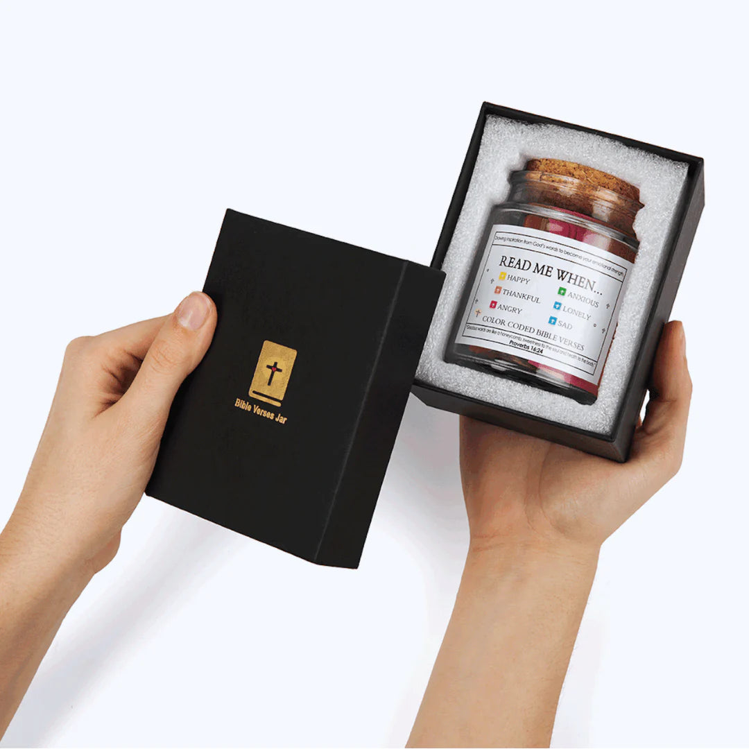 (EASTER OFFER) Handmade 90 Day Bible Verses Jar (Free Christian Gift Box)