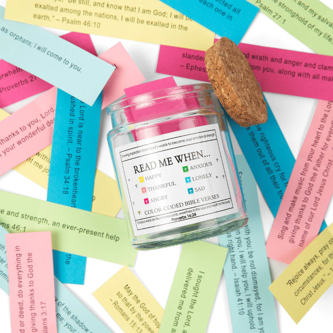 (EASTER OFFER) Handmade 90 Day Bible Verses Jar (Free Christian Gift Box)