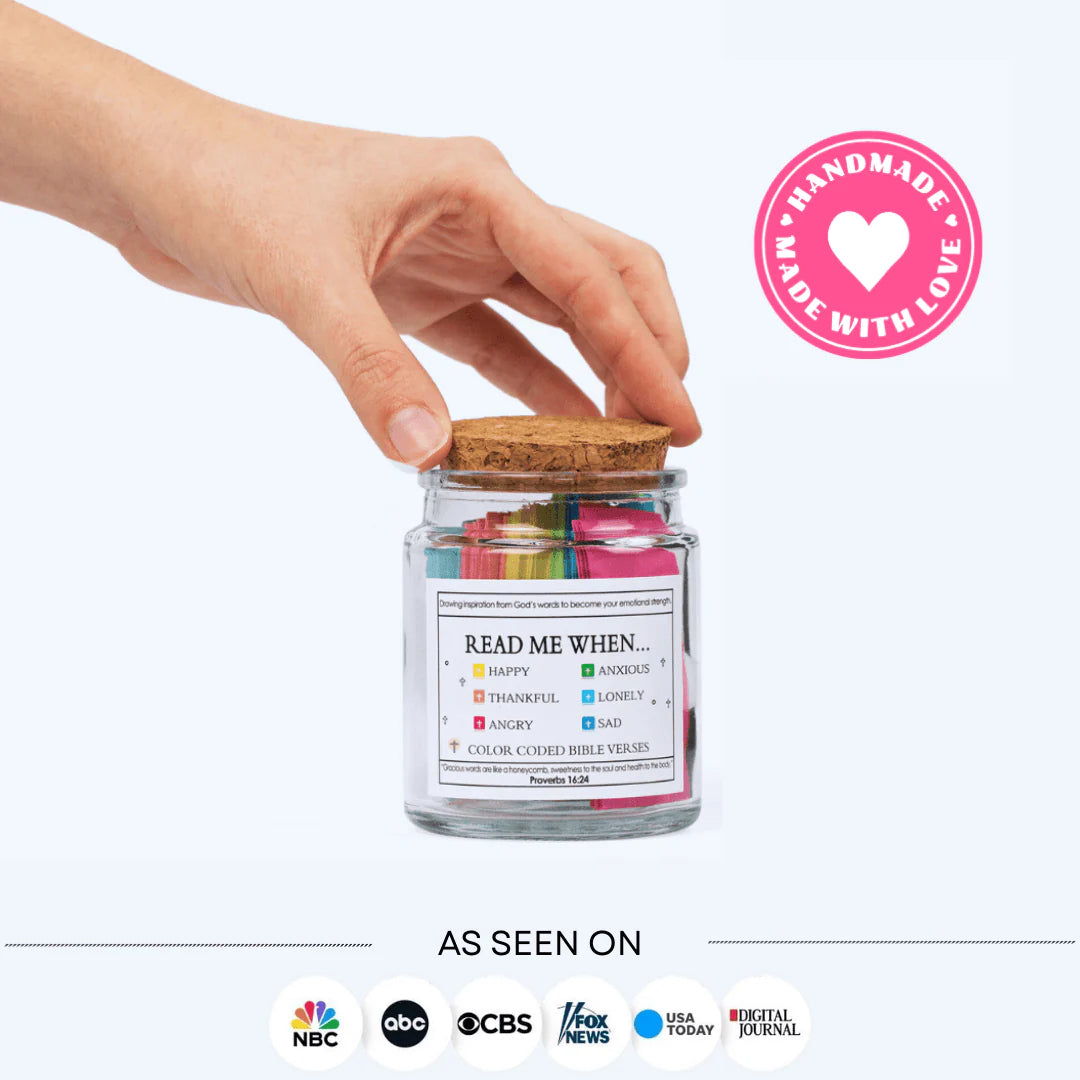 (EASTER OFFER) Handmade 90 Day Bible Verses Jar (Free Christian Gift Box)